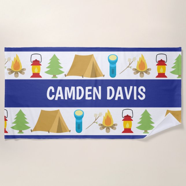 Summer Camp Personalised Beach Towel (Front)