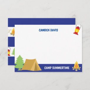 Summer Camp Personalised Flat Note Cards
