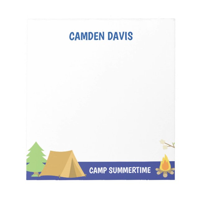 Summer Camp Personalised Notepad (Front)