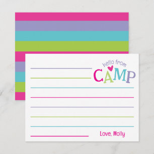Summer Camp Stationery Colourful Stripes Girly Card