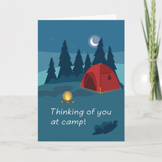 Summer Camp Thinking of You Tent and Fire Card (Front)