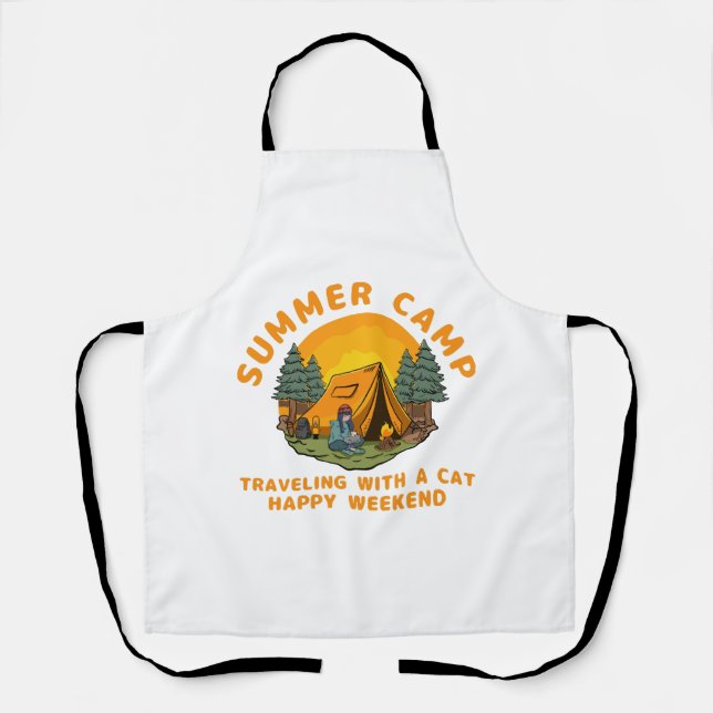 Summer camp  travelling with a cat  apron (Front)