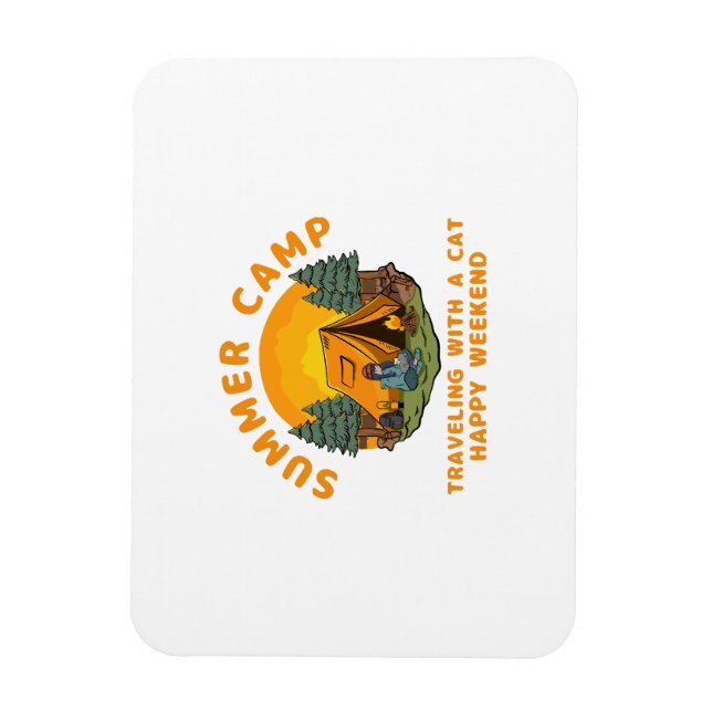 Summer camp  travelling with a cat  magnet (Vertical)