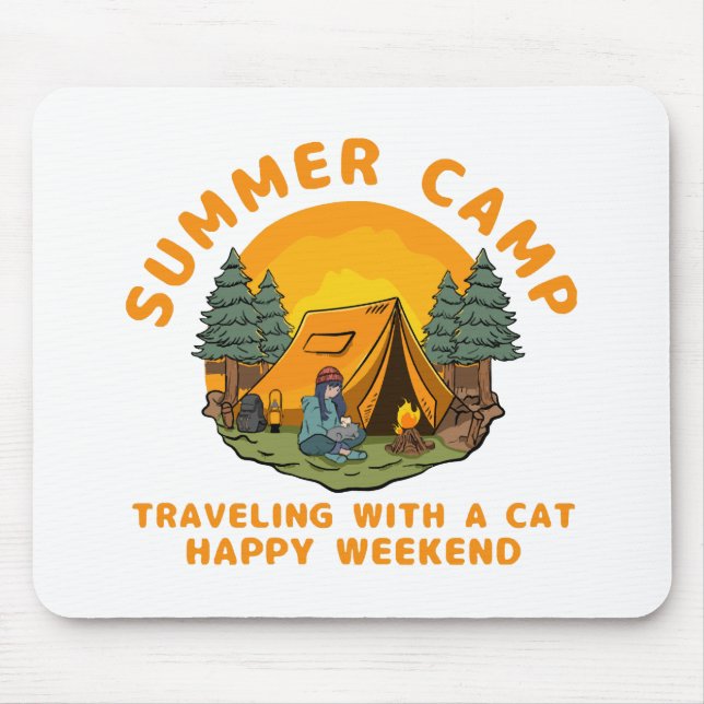 Summer camp  travelling with a cat  mouse pad (Front)