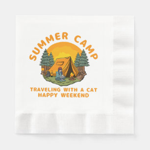 Summer camp travelling with a cat napkin
