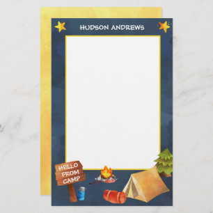 Summer Camp Watercolor Personalised Stationery