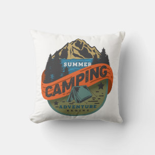 Summer Camping Adventure Begins Cushion
