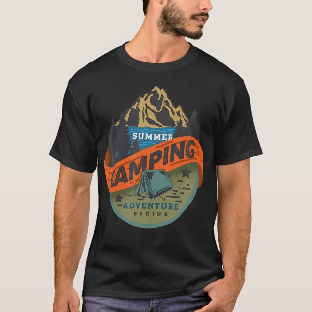 Summer Camping Adventure Begins T-Shirt (Front)