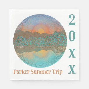 Summer Camping Family Trip custom napkins