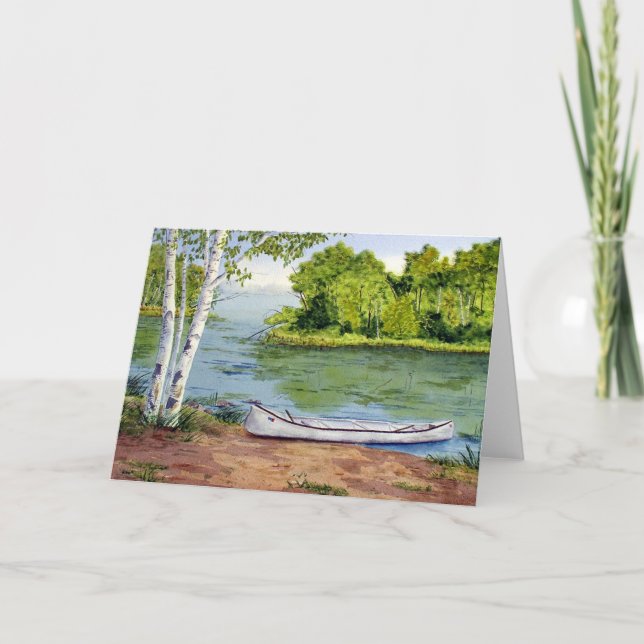 Summer Canoe Blank Greeting Card (Front)