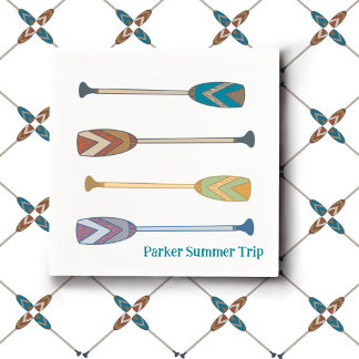 Summer Canoe Family Trip custom napkins