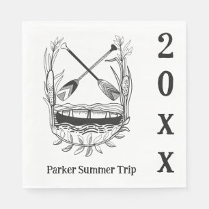 Summer Canoe Family Trip custom napkins