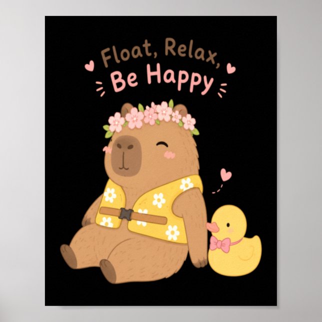 Summer Capybara Artwork Poster (Front)