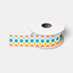 Summer Carnival Pattern Satin Ribbon