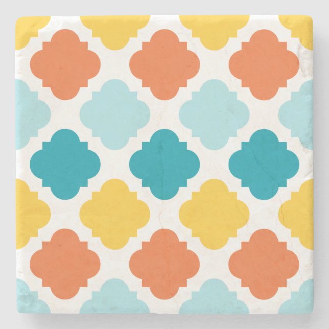 Summer Carnival Pattern Stone Coaster (Front)