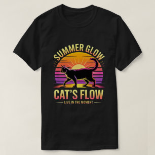 Summer Cat Cute Glow - Live in the Moment Tee