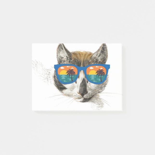 Summer Cat  Funny Cat Post-it Notes (Front)