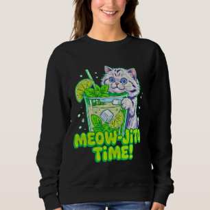 Summer Cat Meow-jito - Funny Women's Tropical cat Sweatshirt