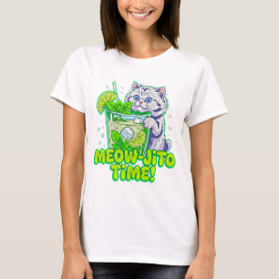 Summer Cat Meow Jito Time – Funny Gift for Women T-Shirt