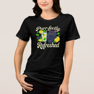 Summer Cat Mum Purr-fectly Refreshed Black Cat Tri-Blend Shirt