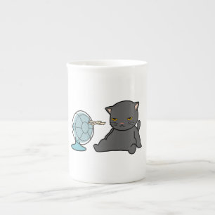summer cats design infront of fan dogs design bone china mug
