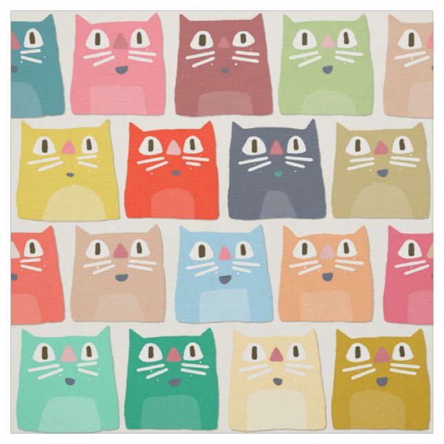 summer cats fabric (Swatch)