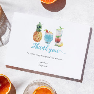 Summer Celebration Fruit Cocktail Birthday Party Thank You Card