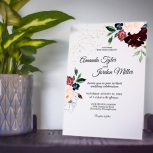 Summer Celebration Glitter Wedding Invitation