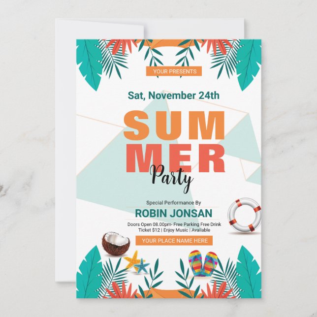 Summer Celebration Party Flyer Template (Front)