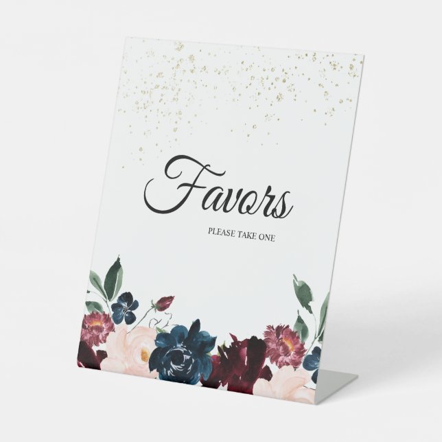 Summer Celebration Wedding Favours Pedestal Sign (Front)