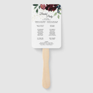 Summer Celebration Wedding Program Hand Fan