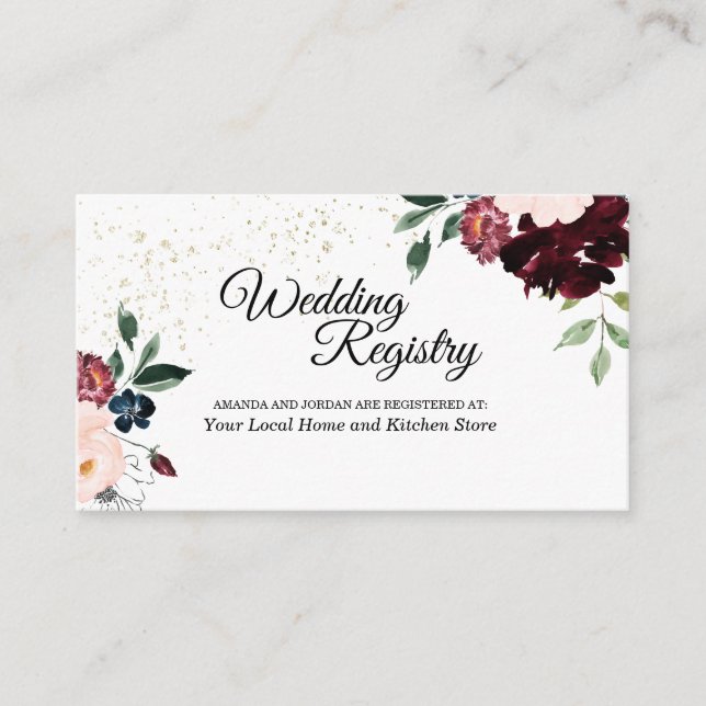 Summer Celebration Wedding Registry Enclosure Card (Front)