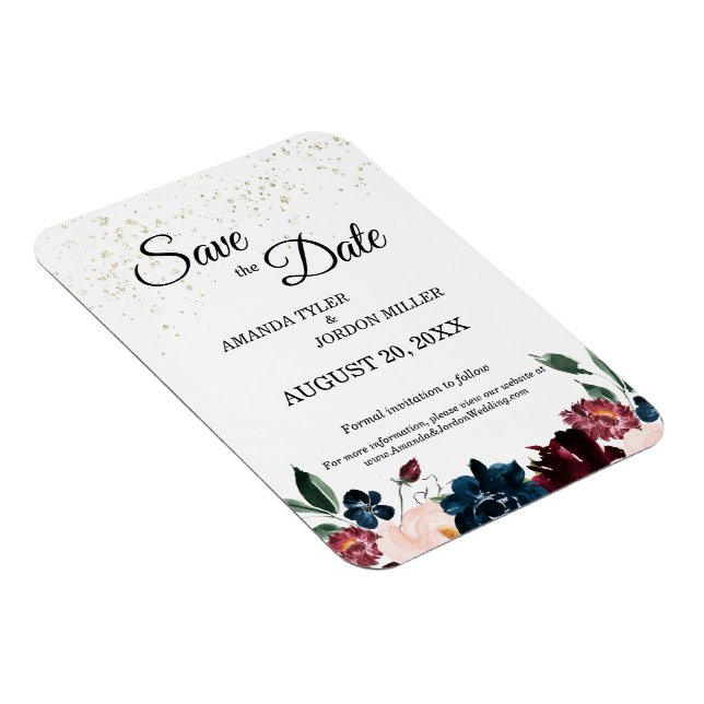 Summer Celebration Wedding Save the Date Magnet (Right Side)
