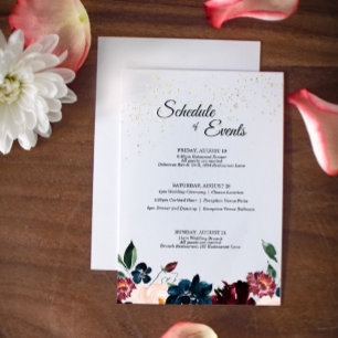 Summer Celebration Wedding Schedule Enclosure Card