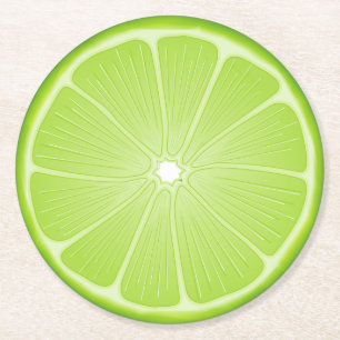 Summer Cheers: Fun Lime Round Paper Coaster