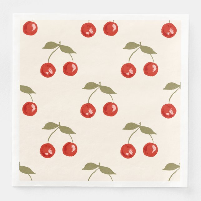 Summer Cherries Napkin (Front)