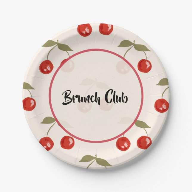 Summer Cherries Paper Plate (Front)