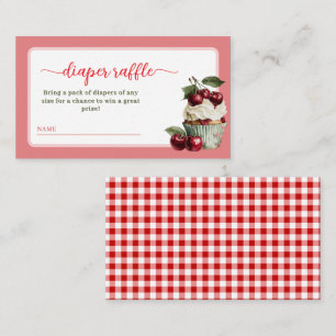 Summer cherry theme baby shower diaper raffle enclosure card