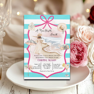 Summer Chic 'A New Chapter Awaits' Bridal Shower Invitation