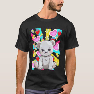 Summer Child Retro Bear Teddy Bear Strawberry T-Shirt