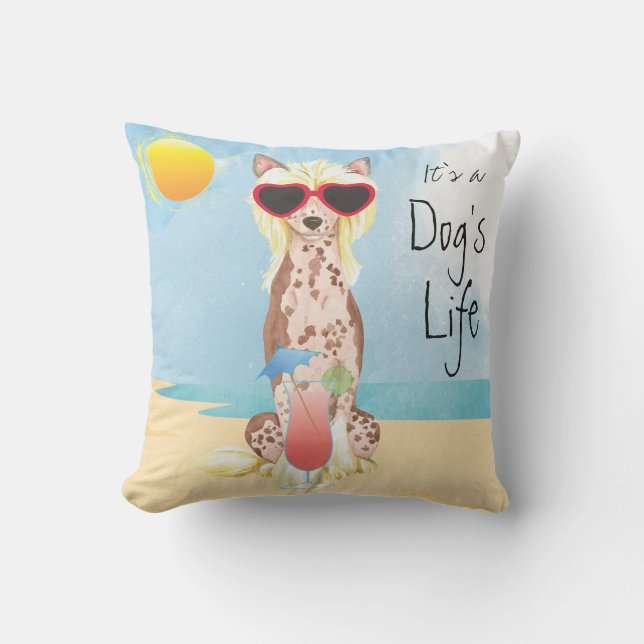 Summer Chinese Crested Cushion (Front)