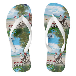 Summer Christmas Baby on the Beach repeat Design Thongs