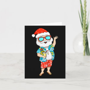 Summer Christmas In July Tropical Santa Holding Ju Card