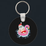 Summer Christmas In July Tropical Santa On Pool Su Key Ring<br><div class="desc">Summer Christmas In July Tropical Santa On Pool Summer Santa 2</div>