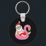 Summer Christmas In July Tropical Santa On Pool Su Key Ring<br><div class="desc">Summer Christmas In July Tropical Santa On Pool Summer Santa 1</div>