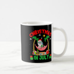 Summer Christmas In July - Tropical Santa Surfing Coffee Mug