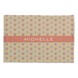 Summer Circles Pattern custom name pillowcases