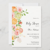 Summer Citrus Baby Shower Brunch Invitation
