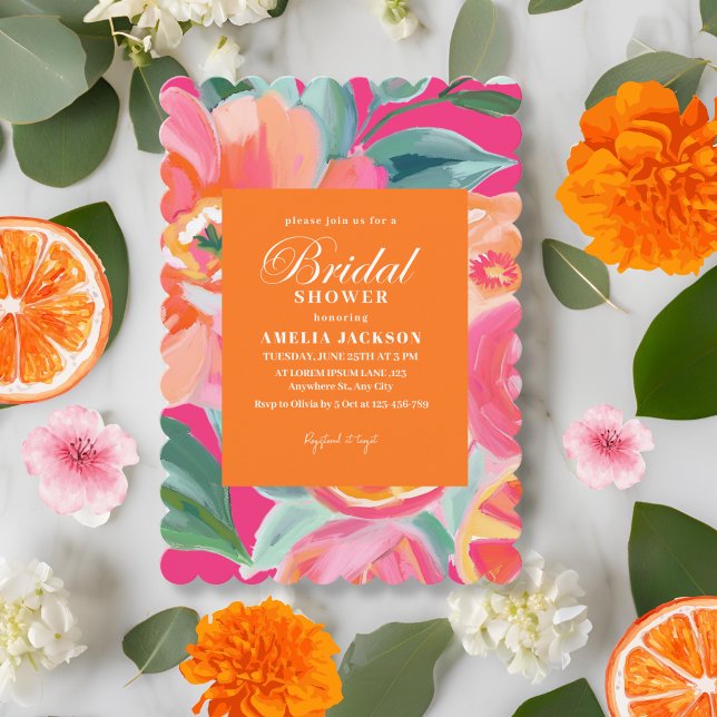 Summer citrus bild nd orange flowers bridal shower invitation (Creator Uploaded)