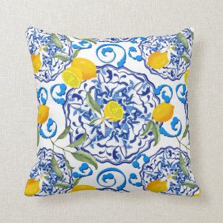 Summer citrus,boho ,bohemian,floral Mediterranean Cushion